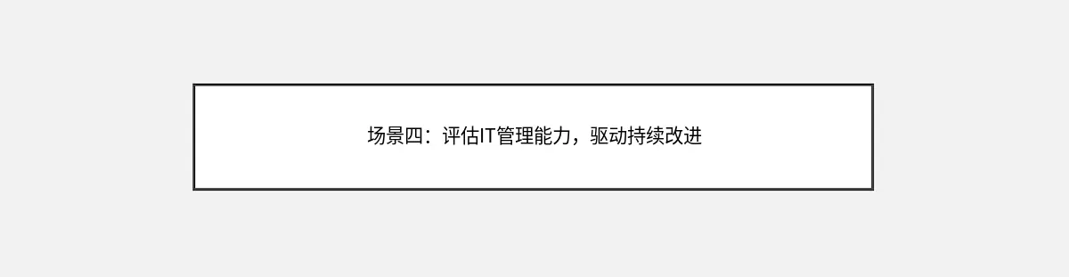 场景四：评估IT管理能力，驱动持续改进