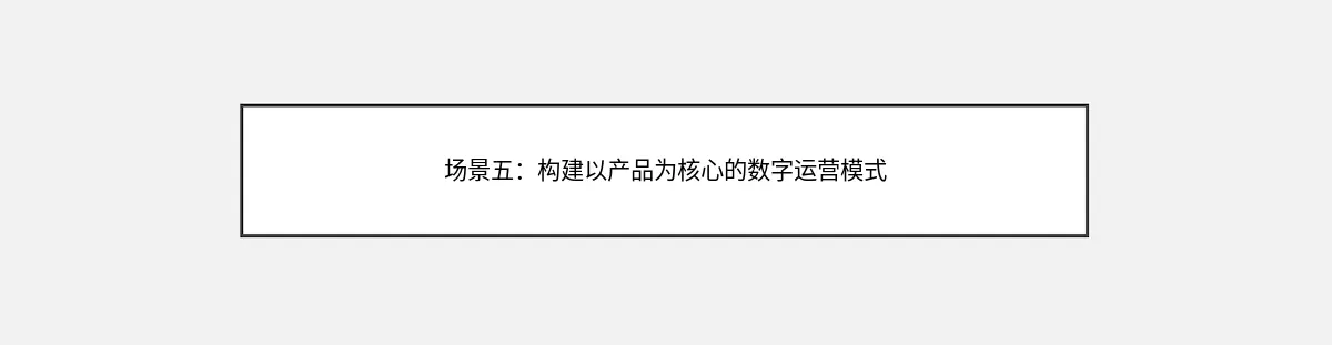 场景五：构建以产品为核心的数字运营模式